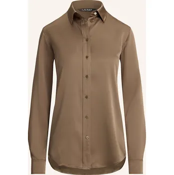 Dámská halenka Lauren Ralph Lauren Dámská Košilová Halenka Ze Saténu, hnědá, 40