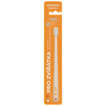 Kosmetika pro psa HERBADENT VET ORIGINAL Zubní kartáček pro menší plemena prevence a péče o zuby psů a koček