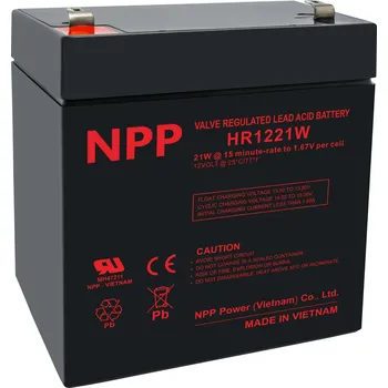 Záložní baterie NPP HR1221W (T2) (12V; 5Ah; faston 6,3mm)