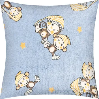 Dekorativní polštářek Bellatex Polštářek ELLÍK - dětský motiv Modrá,Hnědá