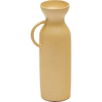 Váza Hořčicově žlutá kovová váza Kave Home Pelras 25 cm