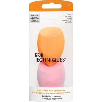 Houbička na make-up REAL TECHNIQUES Duo zázračná houbička na make-up + pudr