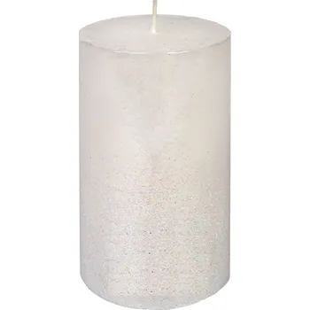 Svíčka Anděl Přerov Svíčka válec s bílým flitrem 70x130 mm