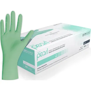 Zdravotnický materiál UNIGLOVES Nitrilové rukavice mentolové - Mint Pearl, 100 ks Velikost: XS (6)
