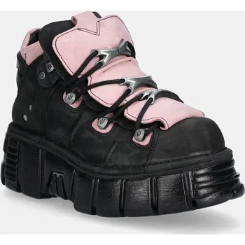 Pánská obuv Nubukové tenisky New Rock Nobuck Negro + Nobuck Rosa + Tower Negro Lateral M.106.C26 černá 99X, EUR 36