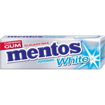 Cukrovinka Mentos Sugarfree Chewing Gum white pepermint 10 ks 13,5g