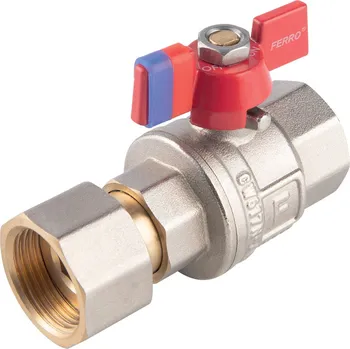 Ventil Ferro Kulový kohout s půlšroubením, motýlek MM 3/4" x 3/4" matka