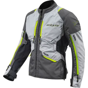 Moto bunda SEVENTY DEGREES Bunda na motorku Seventy Degrees SD-JT67 Tanami černo-šedo-fluo žlutá L