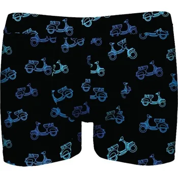 Pánské spodní prádlo Boxerky John Frank z micromodalu- černé s motivem skútrů, černá L i321_87875-457537