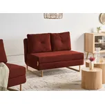 Rozkládací pohovka červená látkové čalounění 2místná na spaní moderní styl obývací pokoj Beliani
