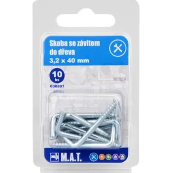 Hřebík Skoba se závitem do dřeva, 40x3,2 mm, Zn
