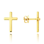 MINET Elegantní zlaté náušnice křížky Au 585/1000 1,05g JMG0185WGE02