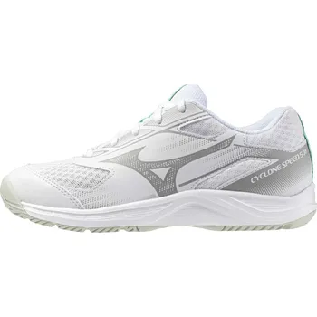 Dětská sálová obuv Dětská halová obuv Mizuno CYCLONE SPEED 5 Jr.(C) / White/Black/Frozen Emerald Velikost: 34.0/2.0