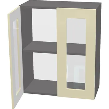 Knihovna Nábytek Pyramida, s.r.o. horní vitrína š.60, v.72, Modena W6072G, grafit/antracit