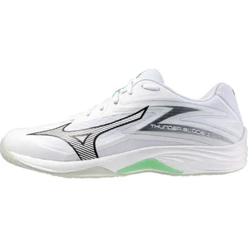 Dámská sálová obuv Unisex halová obuv Mizuno THUNDER BLADE Z(U) / White/Black/Frozen Emerald Velikost: 43.0/9.0