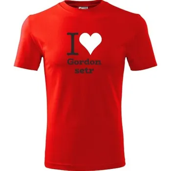 Chlapecké tričko Červené dětské tričko I love Gordon setr - dárek pro malého pejskaře / pejskařku - barva červená - velikost 6let