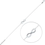 Elegantní zlatý náramek z bílého zlata nekonečno s bílými zirkony Au 585/1000 1,15g