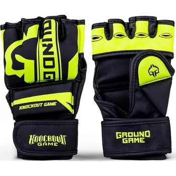 Bojový sport MMA rukavice Ground Game "Stripe NEON " - černé - GRGM_MMASTRIKENEON_BLK Velikosti: L/XL