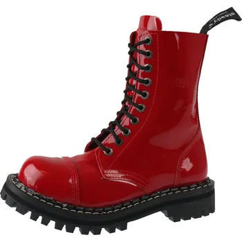 Pánská zimní obuv boty kožené unisex - 10 dírkové - STEADY´S - STE/10_glossy red - 41