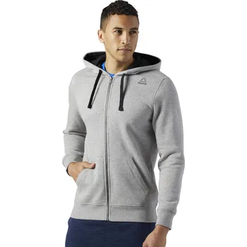 Pánská mikina REEBOK Pánská mikina EL FLEECE FZ - šedá - BK4992 Velikosti: M