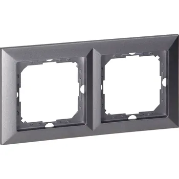 Elektrická zásuvka Dvojitý rámeček Perla, Ra-2P, antracit