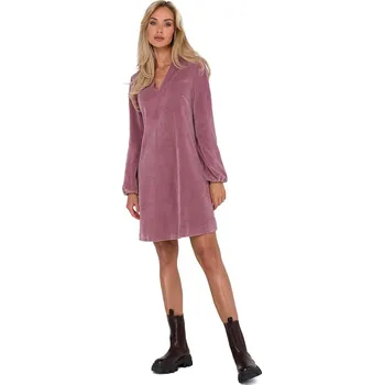 Dámské šaty Dámské denní šaty z veluru s výstřihem do V, Xl i240_184697_2:XL