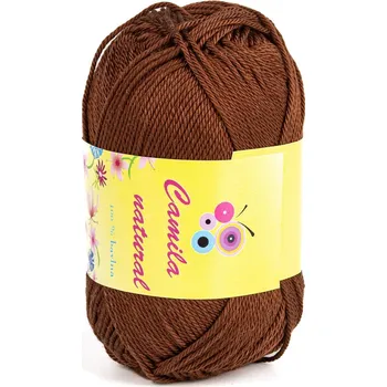 Příze Pletací / háčkovací příze Storex CAMILA NATURAL 220 tmavě hnědá, jednobarevná, 50g/125m