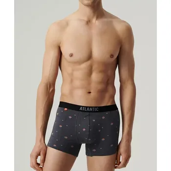Boxerky Atlantic boxerky pro muže- měkká bavlna- elastan, černo-zeleno-grafitová XXL i384_93518152