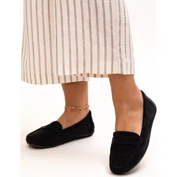 Dámské mokasíny Černé mokasíny Solea z eko-kůže- gumová podrážka, 36 i240_207267_2:36