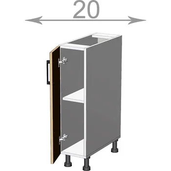 Kuchyňská linka Nábytek Pyramida, s.r.o. dolní skříňka š.20, v.82, Modena L2082F, bílá/artwood