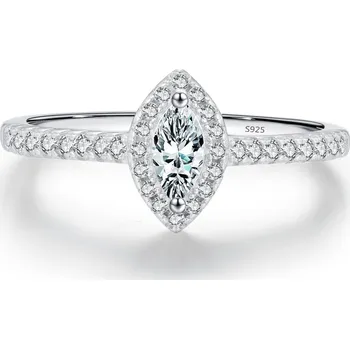 Prsten Stříbrný kapkovitý prsten s čirými zirkony - Meucci SYR074 Velikost: 59