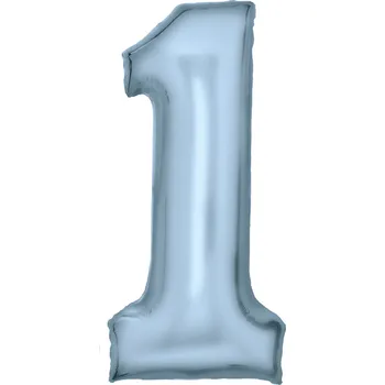 Balónek Amscan Fóliový balónek číslice 1 Satén 86 cm - barevné varianty Barva: Modrá