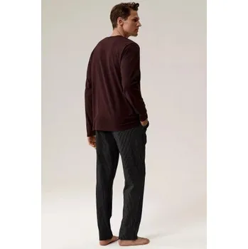 Pánské pyžamo Pánské pyžamo Atlantic NMP-389 - bavlna Vínově-červená XL