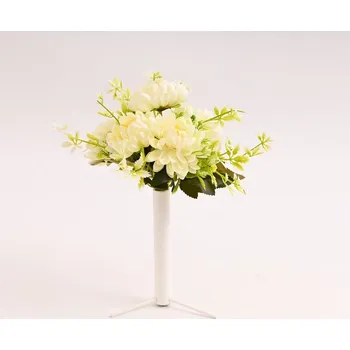 umělá květina Kytice chryzantém s plastovým doplňkem 29cm, krémová