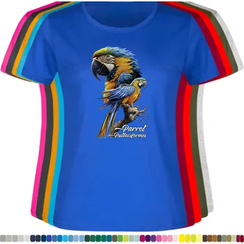 Dámské tričko damske-levne-bavlnene-tricko-digitalni-potisk-papousek-modry Barva: Royal blue - královsky modrá, velikost: 3XL