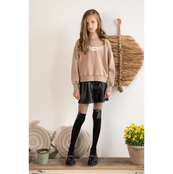 Dětské vzorované punčocháče s mašlí SAFARI TWIST DR2518 BIANCO 140-146