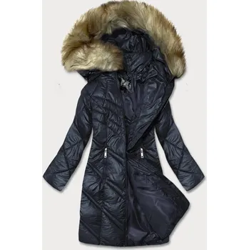 Dámská cargo bunda Tmavě modrá prošívaná bunda s kapucí Glakate, odstíny modré L (40) i392_21654-49