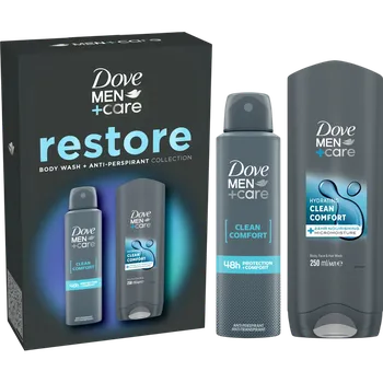 Kosmetická sada Dove men kazeta Clean - sprchový gel 250 ml + antiperspirant 48 h 150 ml