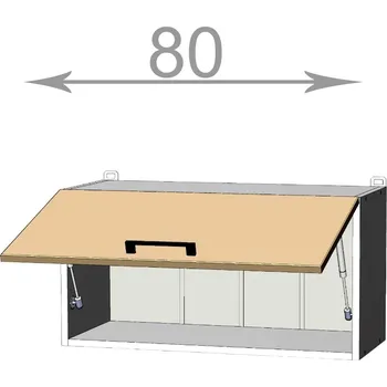 Kuchyňská linka Nábytek Pyramida, s.r.o. horní výklopná skříňka š.80, v.36, Modena W8036, bílá/antracit