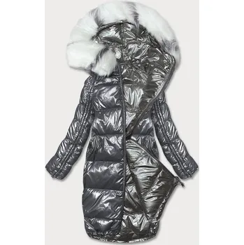 Dámská cargo bunda Dámská oboustranná metalická šedá bunda na zimu, odstíny šedé M (38) i392_20372-47