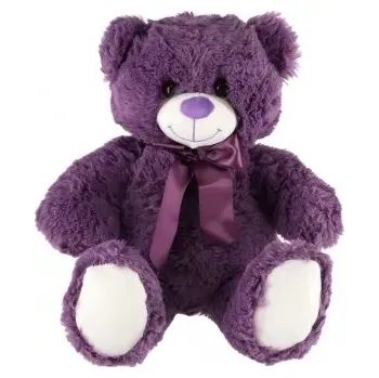 plyšák Plyšový medvídek s mašlí 50 cm – fialový