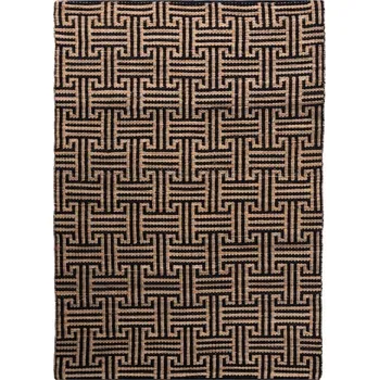 Koberec Černý/v přírodní barvě ručně tkaný koberec s příměsí juty 200x290 cm Meander Jute – Flair Rugs ID_1817892