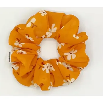 Scrunchie gumička Oranžová L - klasik