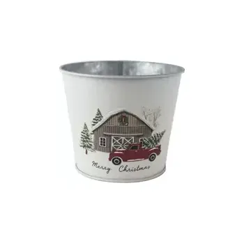 Květináč Květináč plech vánoční 12 x 10cm