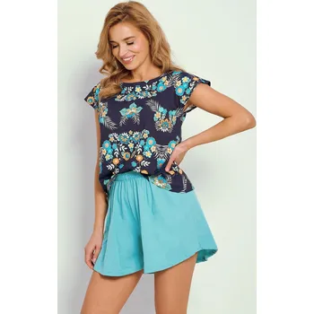 Dámské pyžamo Taro Bavlněné dámské pyžamo s barevnými květinami Jodie 3331 kr/r S-XL W25 damska Velikost: L, Barva: květinový vzor