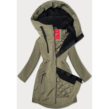 Dámská cargo bunda Dámská olivově zelená lehce zateplená bunda s kapucí, odstíny zelené S (36) i392_24880-46