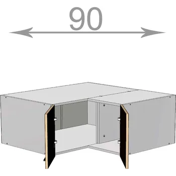 Kuchyňská linka Nábytek Pyramida, s.r.o. Capri MC909036, kuchyňská rohová nádstavba š.90, korpus grafit, dvířka grafit