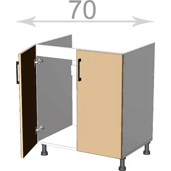 Kuchyňská linka Nábytek Pyramida, s.r.o. dolní dřezová skříňka š.70, v.82, Modena LS7082, bílá/antracit