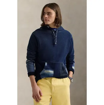 Pánská mikina Bavlněná mikina Polo Ralph Lauren pánská, modrá barva, s kapucí, hladká, 710958243 59X, vel. XL