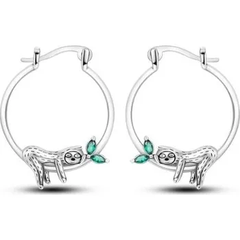 Náušnice Prosperk Stříbrné náušnice kruhy s lenochodem S3982